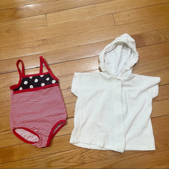 Florence Eiseman Swim Cover Up + Swimsuit Bundle Baby Girl Size 9M EUC - Picture 4 of 9
